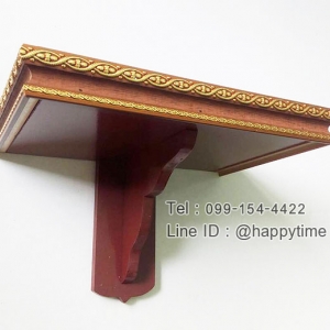 หิ้งพระแขวนผนัง 14 นิ้ว ลายดอกพิกุล ขอบสัก