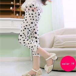 P30551 พร้อมส่งเลกกิ้งเด็กสีขาว แบบสามส่วนลายรูปดาว