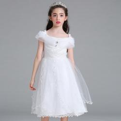 Gd3117- พร้อมส่งจากไทย ชุดเดรสออกงานเด็กสีขาว