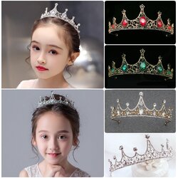 As2324- พร้อมส่งจากไทย มงกุฎเพชรประดับ แวววาว สวยหรูดูแพงเหมือนแบบ เด็กโต-ผู้ใหญ่ เส้นผ่าศูนย์กลาง 14.5cm.ดัดปรับขนาดได้เล็กน้อย