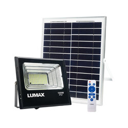 LUMAX ชุดโคมสาดแสงโซลาร์พร้อมหลอด LED #EFLL100W/BL-296LED/6.5K/REMOTE