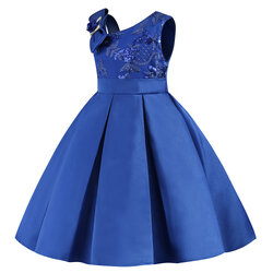 Gd3584- พร้อมส่ง ชุดราตรีเด็ก สีน้ำเงิน ชุดออกงานเด็กหญิง ทรงสั้น ชุดออกงานเด็กหญิง ชุดการแสดงเด็กหญิง ชุดไปงานเลีี้ยงเด็ก