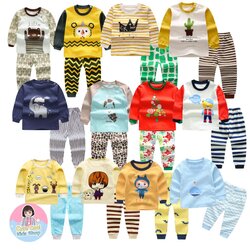 LBA-5 ชุดนอนเด็ก ชุดเด็กแขนยาวขายาวเด็ก ชุดเซ็ท 2 ชิ้น มีไซส์ 6 เดือน - 5 ขวบ