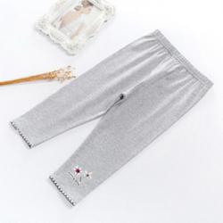 P30951 พร้อมส่งเลกกิ้งเด็กสีเทา แบบสามส่วน ถักริม