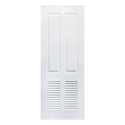 Polywood ประตู UPVC รุ่น PSW-4 ผิวเสี้ยนไร้ขอบ ขนาด 70x200cm.เจาะ