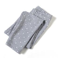 P2291พร้อมส่ง เลคกิ้งเด็กสีเทาอ่อน ลายจุดขาว