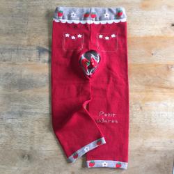 P304906พร้อมส่ง เลกกิ้งเด็กสีแดง นุ่มยืดหยุ่นดี