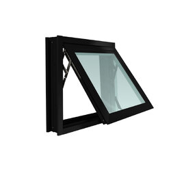 WindowAsia หน้าต่างบานกระทุ้ง สีดำ (มุ้ง) ขนาด 80x50