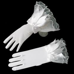 GL11291 ถุงมือเด็กออกงานสีขาว ได้ได้กับเด็ก 9ขวบ ถึงเด็กโต หรือผู้ใหญ่ เป็นแบบยืดได้