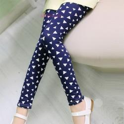 P30564พร้อมส่ง เลกกิ้งเด็กสีกรมท่า ลายสามเหลี่ยม