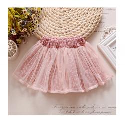 PSk1031 กระโปรงสีชมพู แบบกระโปรง ลายดอกไม้เล็กๆ ด้านใน