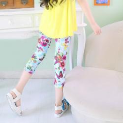 P30555 พร้อมส่งเลกกิ้งเด็กสีฟ้า แบบสามส่วนลายผีเสื้อ