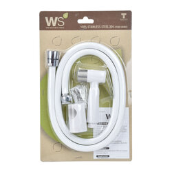 WS ชุดฝักบัวฉีดชำระพร้อมสาย สีขาว รุ่น-0492PWP