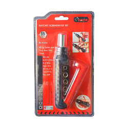 Hachi ชุดดอกไขควงด้ามขันเฟืองสปริง (15ชิ้น/ชุด)