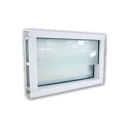 KPA713 ชุดหน้าต่างอลูมิเนียมสีขาวบานกระจกซ้อน+มุ้ง 60x40