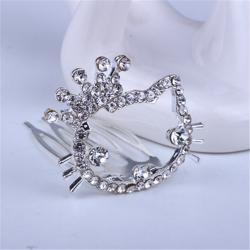 As15121 เพชรประดับผมรูปแมว ขนาด3x3ซม. ติดเพชรสวยแวววาว เป็นแบบหวีปักผมได้เลย