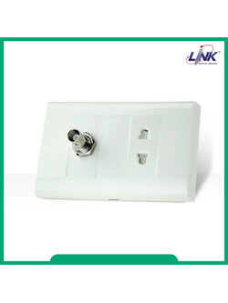 UC-1011 SMART CCTV BNC OUTLET w/2P Socket เต้ารับ CCTV มีปลั๊กไฟในตัว