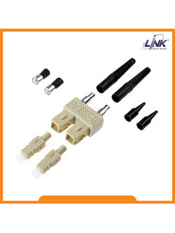 UF-0006 SC Duplex Multimode, Zirconia Fiber Optic Connector, Black Boot 0.9, 3.0 mm diameter Cable