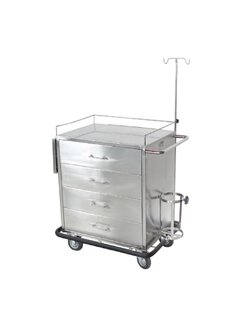 รถเข็นฉุกเฉินสแตนเลส รุ่น PP053 (Emergency Cart)