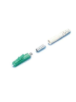 UF-0002SM/APC LC/APC Simplex, Singlemode, Green, Zirconia Fiber Optic Connector, Beige Boot 0.9 mm, 3.0 mm diameter Cable