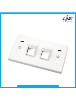 US-2342A : ANGLE FACE PLATE 2 PORT, w/Label- หน้ากาก Angle 45 องศา