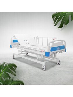 เตียงผู้ป่วยแบบผสม Hybrid 4 ฟังก์ชั่น (ไฟฟ้า และ มือหมุน 2 IN 1) ไฟฟ้าดับ สามารถปรับด้วยมือหมุนได้ + แถมพิเศษ ฟูกที่นอน 4 ตอน + ชุดผ้าปูที่นอน ปลอกหมอน + ผ้ายางกันเปื้อน