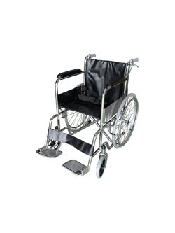 รถเข็นผู้ป่วยโครงเหล็กชุบโครเมี่ยม รุ่นมาตรฐาน มีเบรคมือ CA905H (Wheelchair Series)