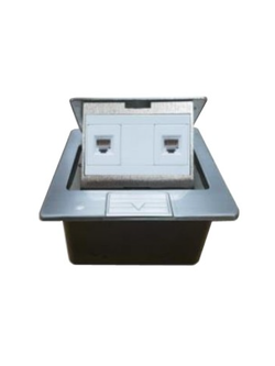 UL-2012A RJ11 POP-UP STAINLESS 2 PORT OUTLET W/DAMPING เต้ารับฝังพื้นมี DAMPING)