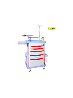 รถเข็นพยาบาลฉุกเฉินช่วยชีวิต Emergency Cart มีที่สำหรับตั้ง Laptop รุ่น SL-F09-2