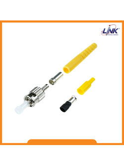 UF-0004SM ST Singlemode, Zirconia Fiber Optic Connector, Yellow Boot 0.9 mm, 3.0 mm diameter Cable