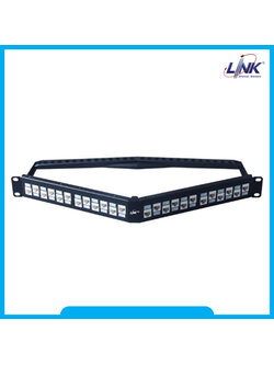 US-3224SL : CAT 6A ANGLE PATCH PANEL 24 PORT, Slim Jackแผงกระจายสาย CAT 6A แบบ Angle