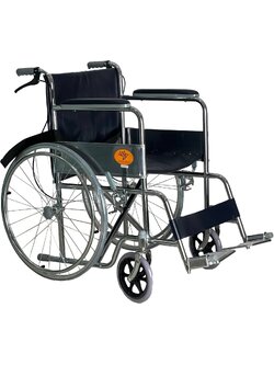 รถเข็นผู้ป่วยโครงเหล็กชุบโครเมี่ยมรุ่นมาตรฐาน ล้อซี่ลวด มีเบรคมือ พับเก็บได้ รุ่น CA905H (Wheelchair Series)