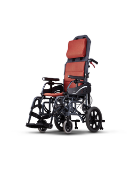 รถเข็นปรับเอน อลูมินัมอัลลอยด์ KARMA รุ่น VIP 515 (WheelChair KARMA VIP 515) ช่วยกระจายแรงกดทับขณะนั่ง แถมสายคาดรัดลำตัวกันตกจากวีลแชร์ ของแท้ รับประกันศูนย์ไทย 5 ปี