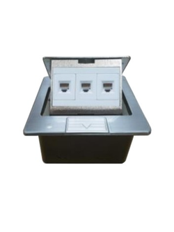 UL-2013A RJ11 POP-UP STAINLESS 3 PORT OUTLET W/DAMPING เต้ารับฝังพื้นมี DAMPING