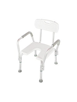 PS 134 (A) เก้าอี้นั่งอาบน้ำ อลูมิเนียม แบบเว้า มีพนักพิง มีที่ท้าวแขน