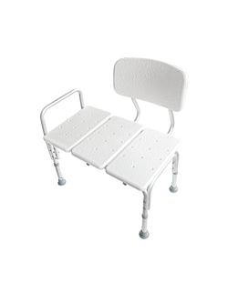 PS 136 เก้าอี้นั่งอาบน้ำ อลูมิเนียม แบบมีพนักพิง ที่นั่งยาวพิเศษ