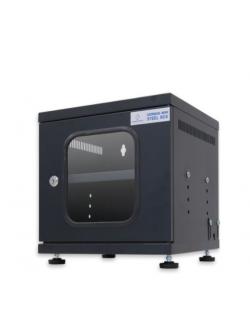 19" GERMANY Mini Steel Box Rack W/Shelf, Black (30x30x30cm)