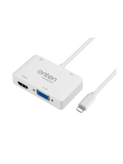 ตัวแปลงสัญญาณ OTN-7585 (Lightning to HDMI+VGA Adapter)