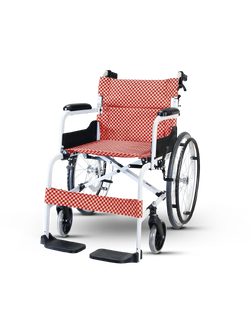 รถเข็นอลูมินัมอัลลอยด์โซม่า รุ่น SOMA 105 (SM-150.5 F22) สีแดง (WheelChair SOMA 150.5 F22 Red) ล้อหลังใหญ่ น้ำหนักเบา พกพาสะดวก ของแท้ รับประกันศูนย์ไทย 1 ปี