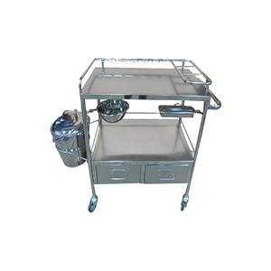 รถเข็นทำแผล สแตนเลส พร้อมอุปกรณ์