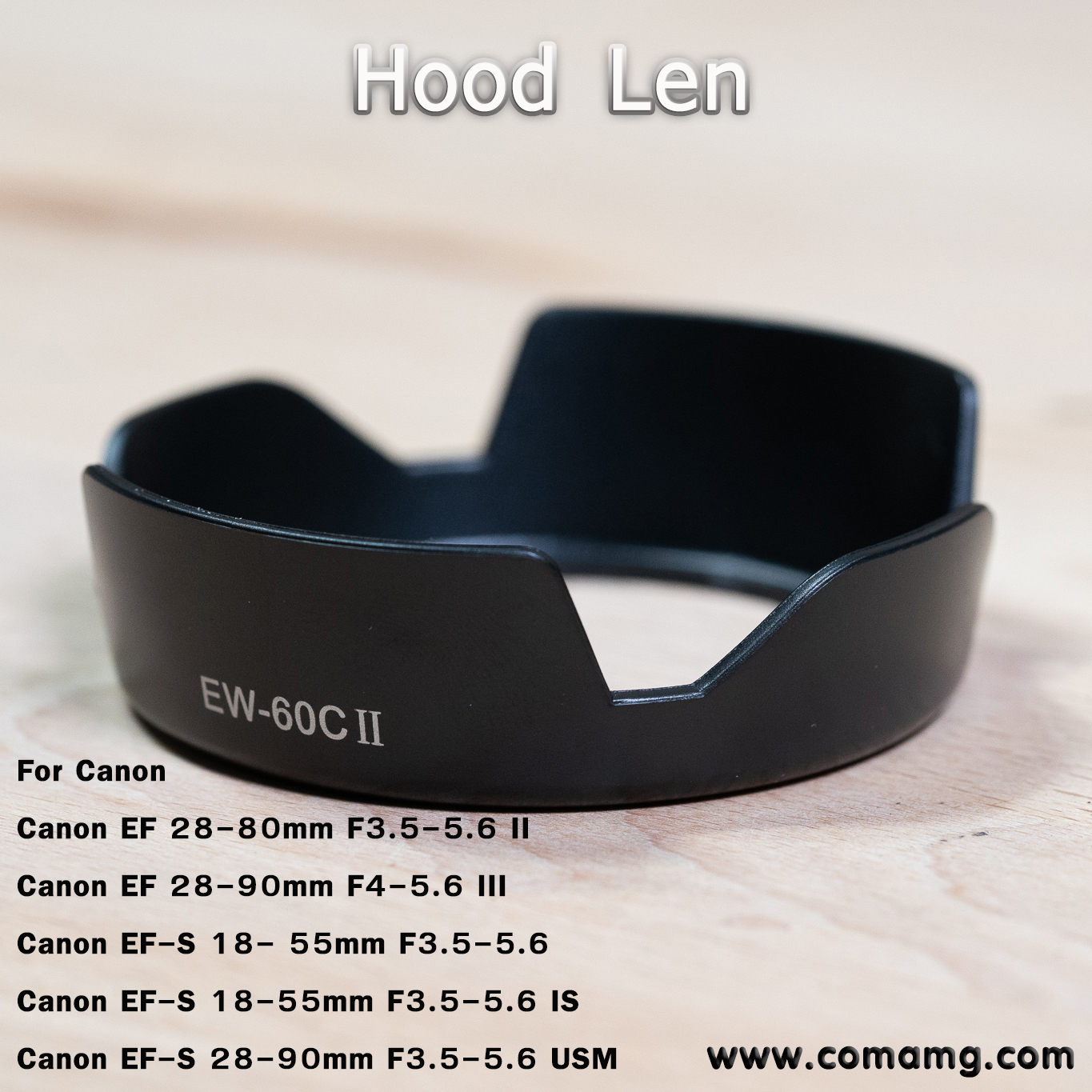 Hood Len Canon EW-60CII ทรงกลีบดอกไม้ สำหรับ EF 28-80 , EF 28-90 , EF 18-55