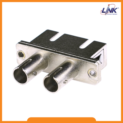 UF-H046 ST to SC Fiber Optic Duplex Hybrid Adapter, Single-mode, Ceramic Sleeve, Metal Housing