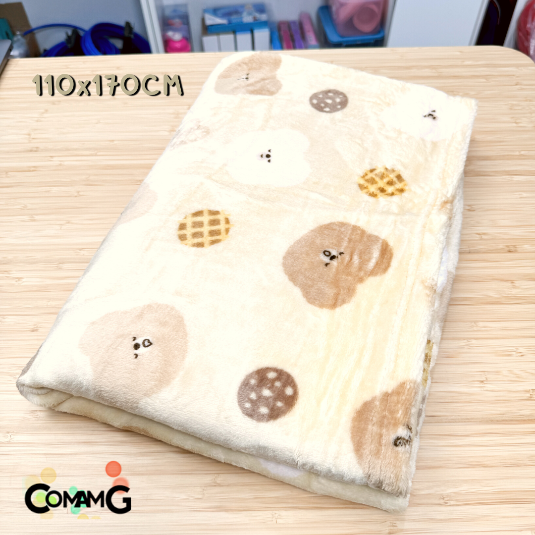 ผ้าห่ม ผ้านาโนขนนุ่ม ลายหมีสีน้ำตาล Biscuit bear ขนาด110x170cm สินค้าพร้อมส่ง