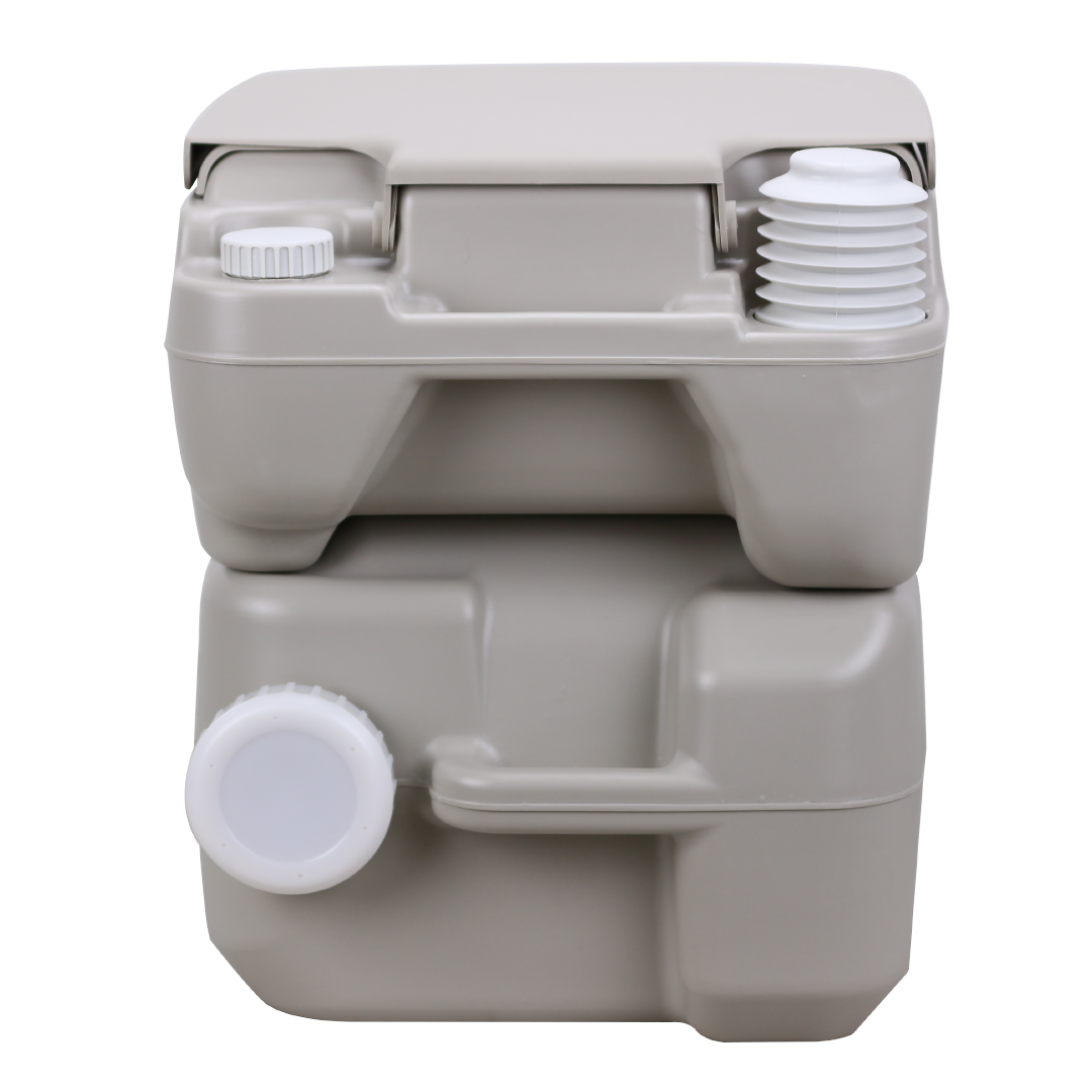 สุขาเคลื่อนที่ รุ่น P.3 รุ่นประหยัด ฝารองนั่งแบบวงกลม ความจุน้ำสะอาด 10 ลิตร ความจุของเสีย 20 ลิตร ฟรีสายฉีดชำระ