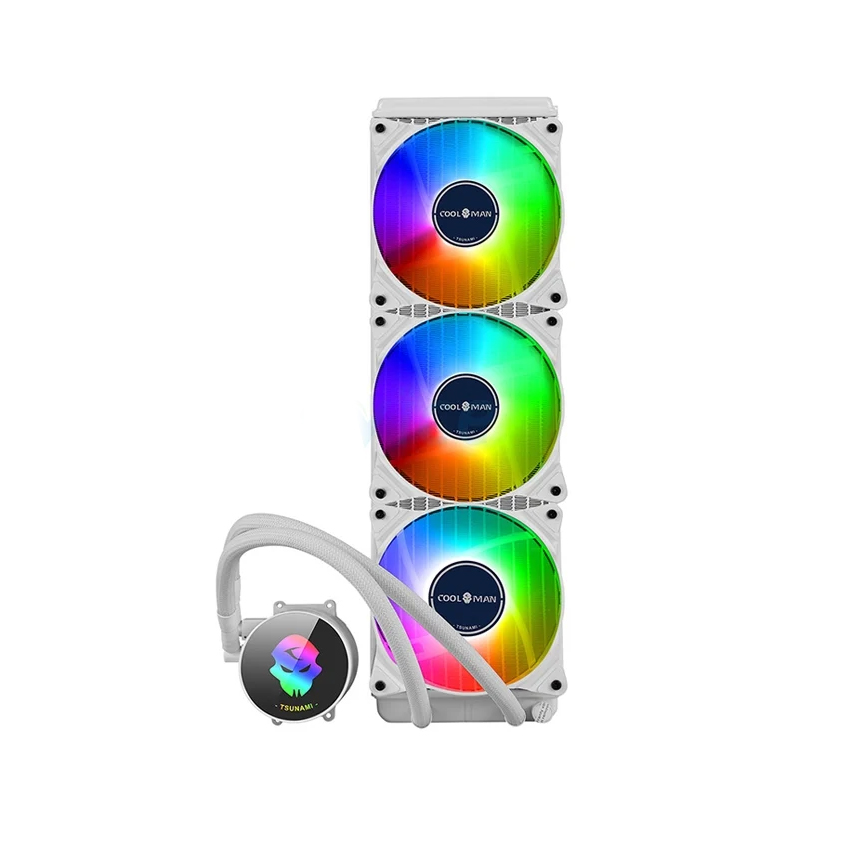Tsunami ชุดน้ำปิด 3ตอนสีขาว 360MM CM-360 Coolman Water ARGB White สินค้าใหม่