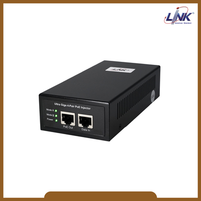 PS-8616 Gigabit PoE+ 60W INJECTOR with PD detection (10/100/1000)