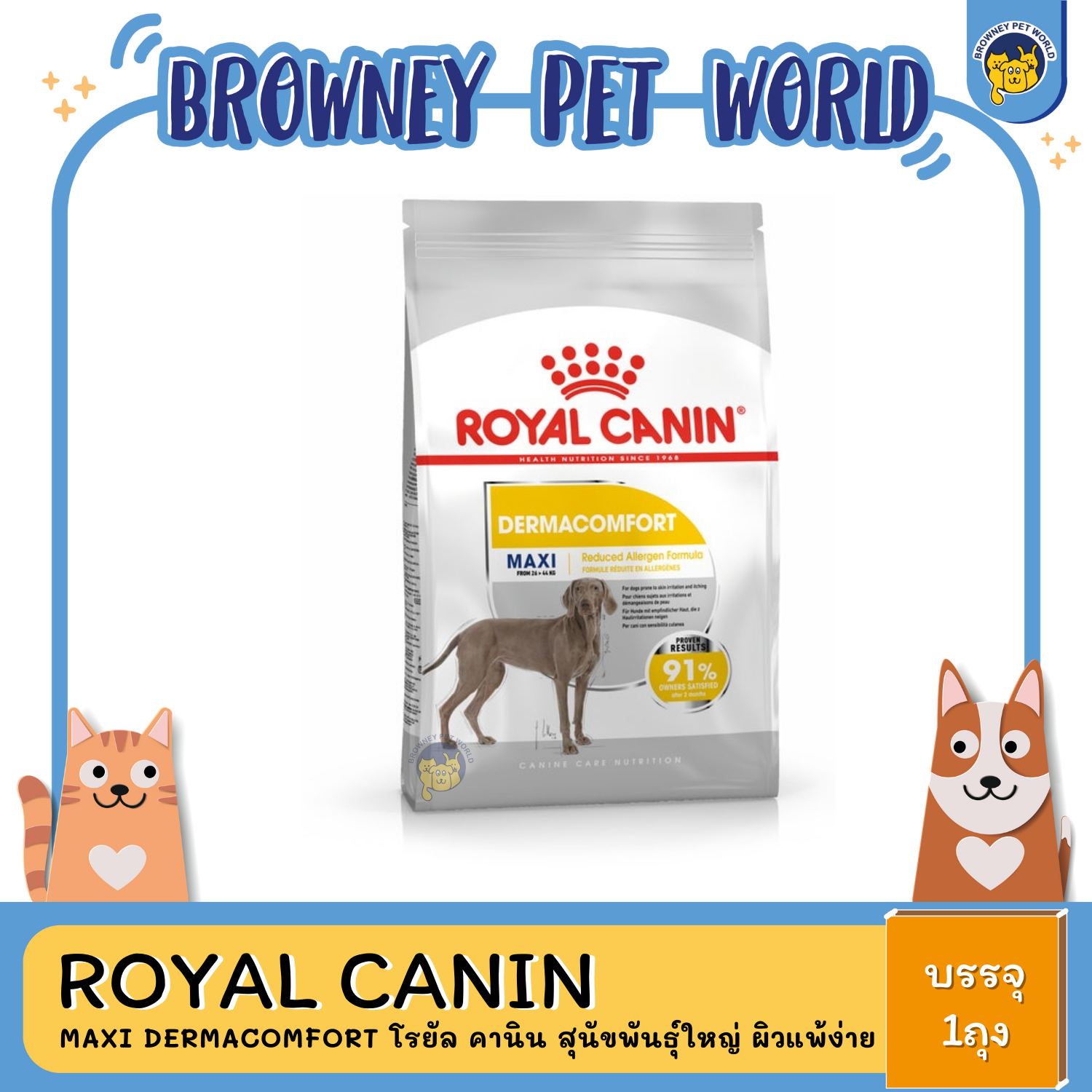 Royal Canin Maxi Dermacomfort โรยัล คานิน สุนัขพันธุ์ใหญ่ ผิวแพ้ง่าย