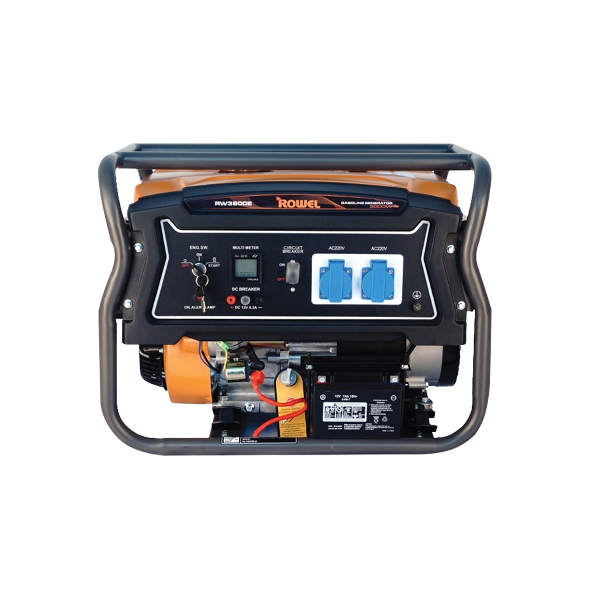 Rowel เครื่องปั่นไฟ Pro 7.0HP (3.0KW) สตาร์ทกุญแจ [RP-GE-RW3800E]