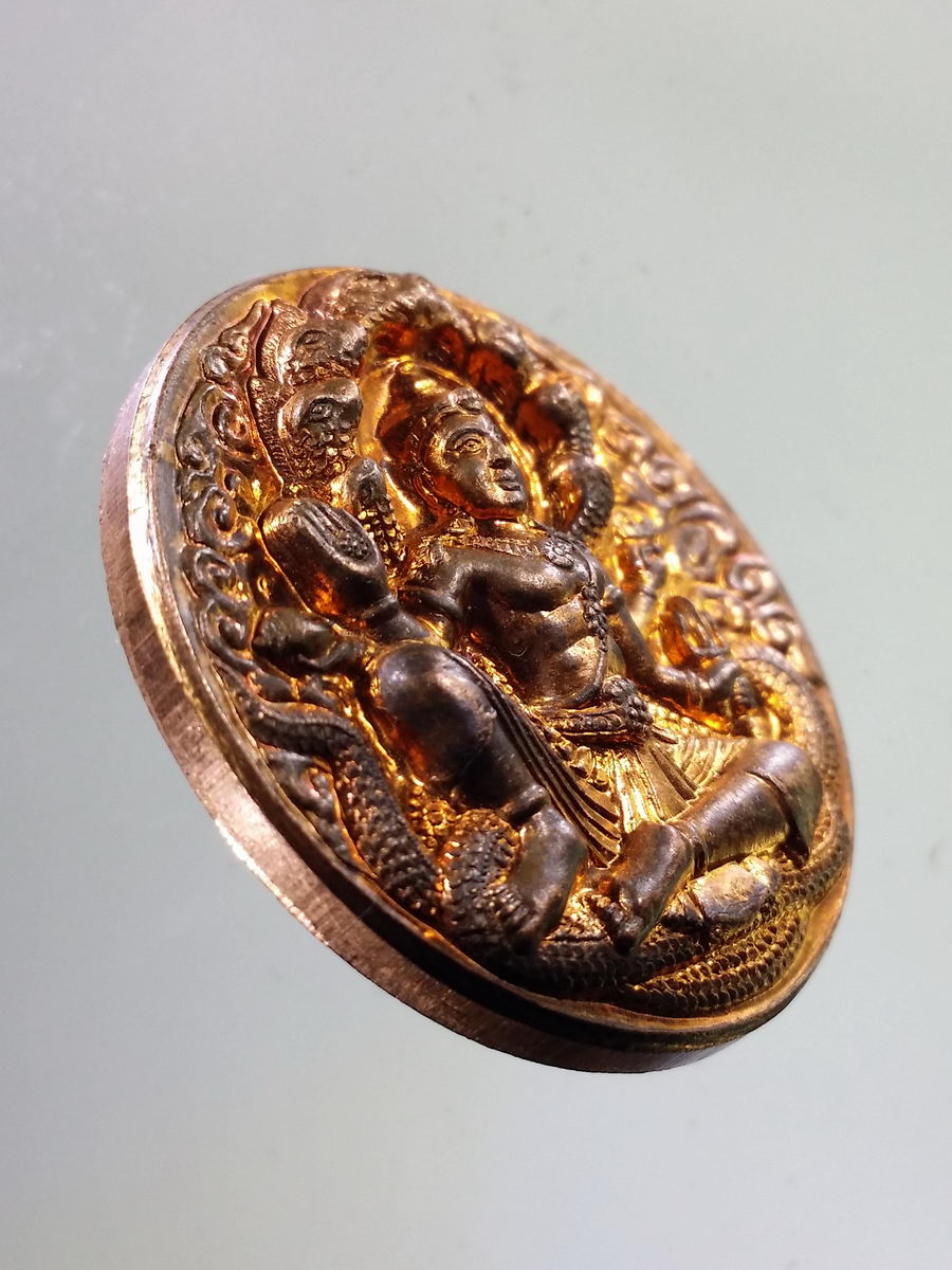 รหัสสินค้า จตุคามรามเทพ 180 เหรียญทองแดง พระเทวราชโพธิสัตว์ จตุคามรามเทพ รุ่น พระบรมธาตุหลักเมือง 50 จัดสร้างโดยวัดพระมหาธาตุฯ จ.นครศรีธรรมราช ตอกโค๊ต หมายเลข 1219