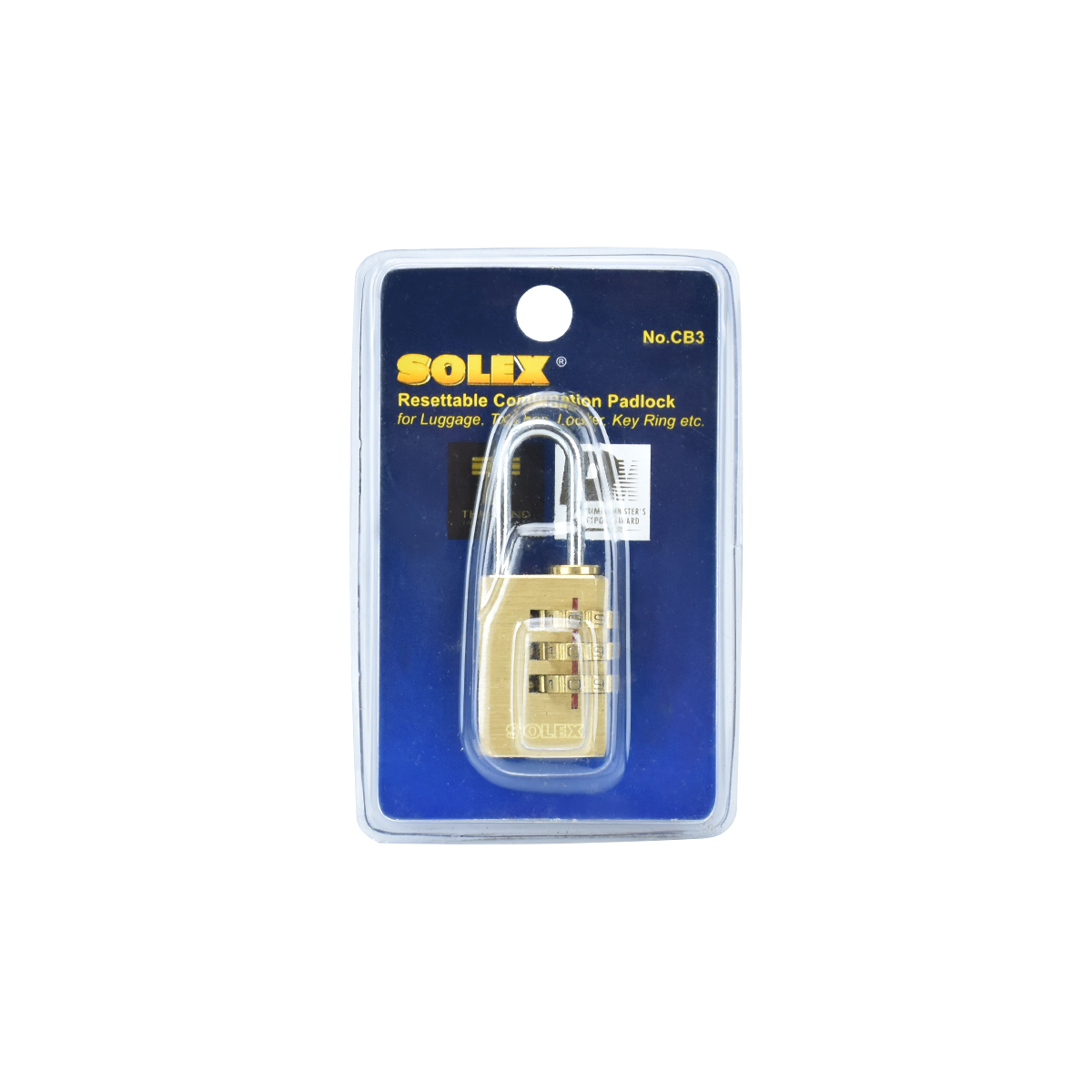 SOLEX กุญแจรหัส CB-3(ตั้งรหัสเองได้)